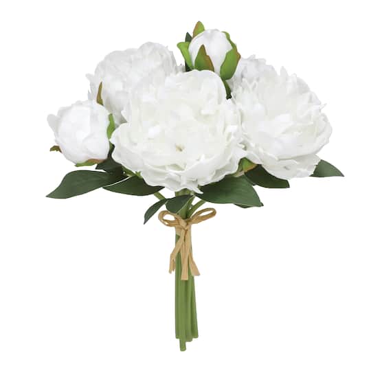 Michaels, 12" White Peony Bush by Ashland® – Category: Stems